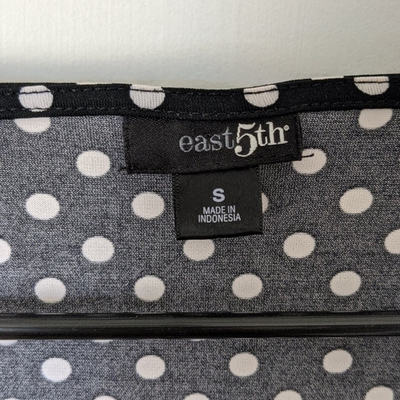 East 5th black and white polka dot blouse - Picture 2 of 3